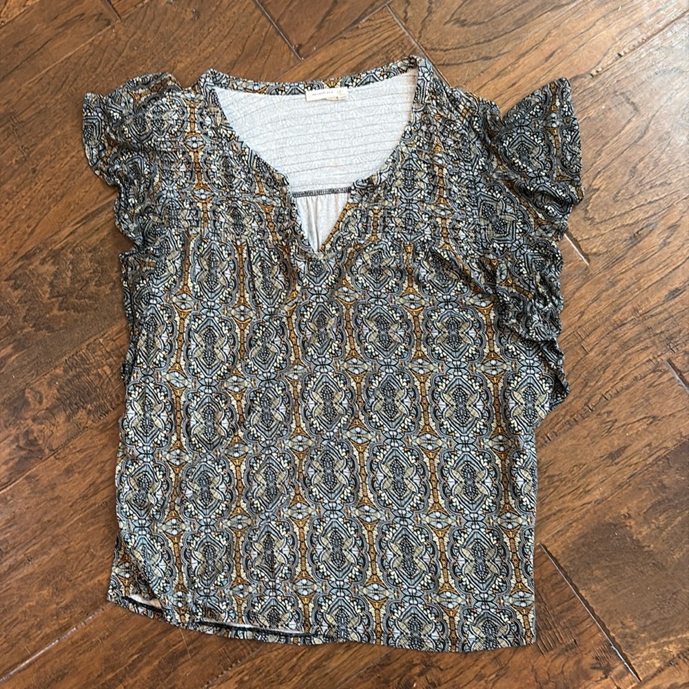 Meadow Rue stained glass flutter sleeve top